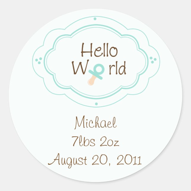 Sticker Rond Topers/Stickers Cupcake faire-part de naissance (Devant)