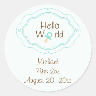 Sticker Rond Topers/Stickers Cupcake faire-part de naissance