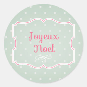 Sticker Rond Topper/Sticker Joyeux Noel Cupcake