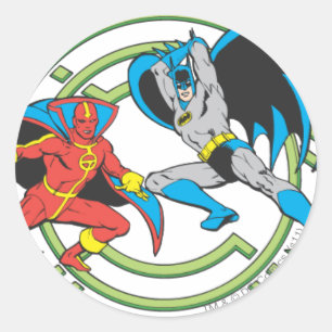 Sticker Rond Tornade rouge + Batman