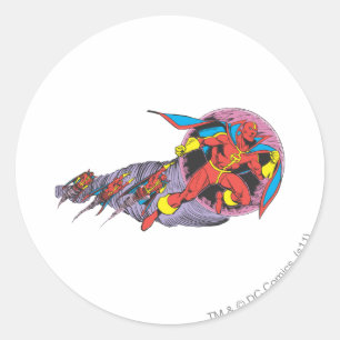 Sticker Rond Tornade Rouge En Mouvement Vent