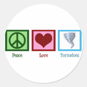 Sticker Rond Tornades d'amour de la paix