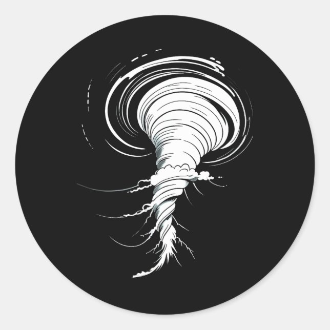 Sticker Rond Tornado Costume Twister Storm Halloween Enfants Ga (Devant)