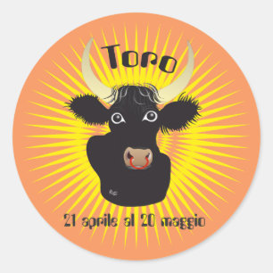 Sticker Rond Toro 21 abrile al 20 maggio Etichetta