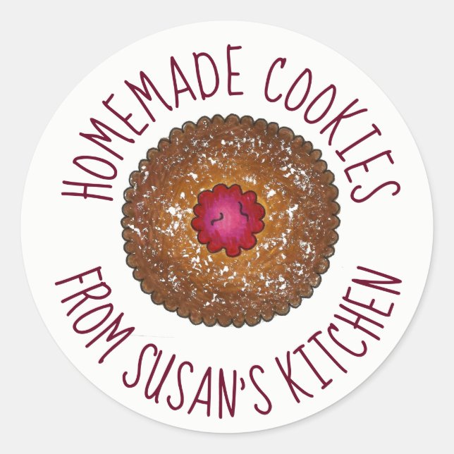 Sticker Rond Torte Linzer de framboise Cuisine cuite personnali (Devant)