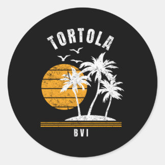 Sticker Rond Tortola Island Bvi Caraïbes vacances