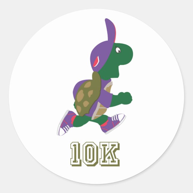 Sticker Rond Tortue 10K - Violet (Devant)