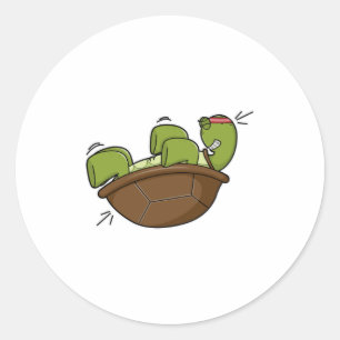 Sticker Rond Tortue à l'exercice pour les muscles abdominaux