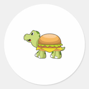 Sticker Rond Tortue avec coquille comme Burger.PNG