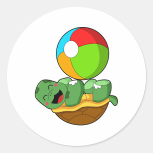 Sticker Rond Tortue avec water-polo