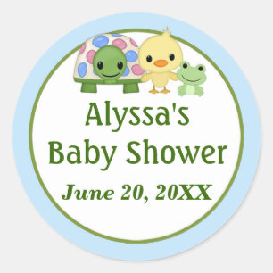 Sticker Rond Tortue de l'autocollant PPL-N#2 de baby shower de