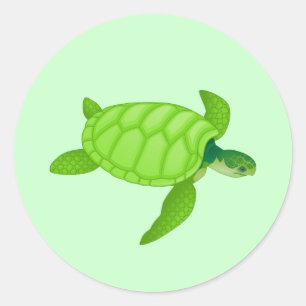 Sticker Rond Tortue de mer