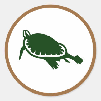 Sticker Rond Tortue de mer