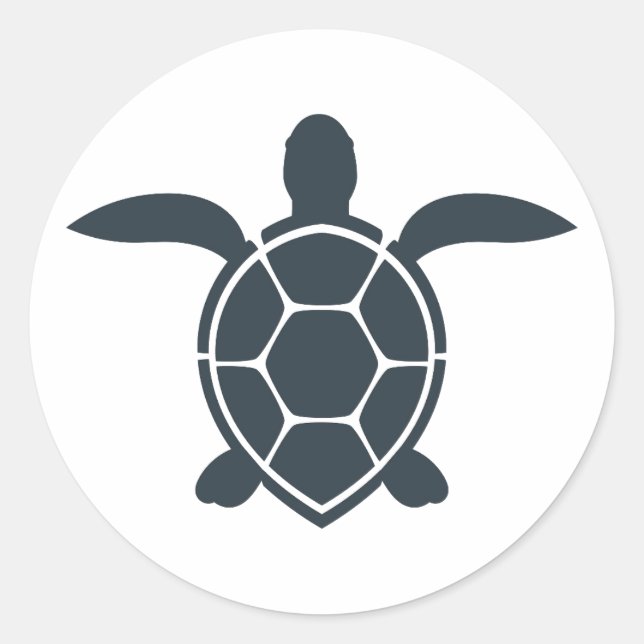 Sticker Rond Tortue de mer (Devant)