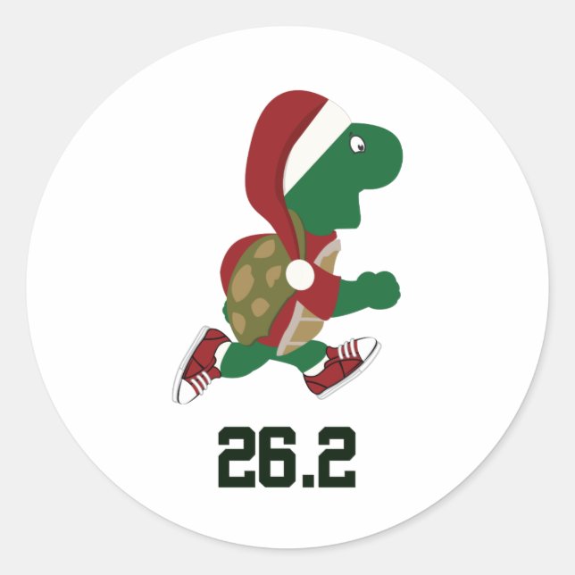 Sticker Rond Tortue de Noël 26,2 (Devant)