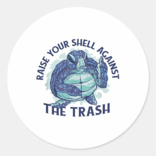 Sticker Rond Tortue de protection De l'environnement océanique