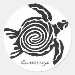 Sticker Rond Tortue de style tribal Thunder_Cove