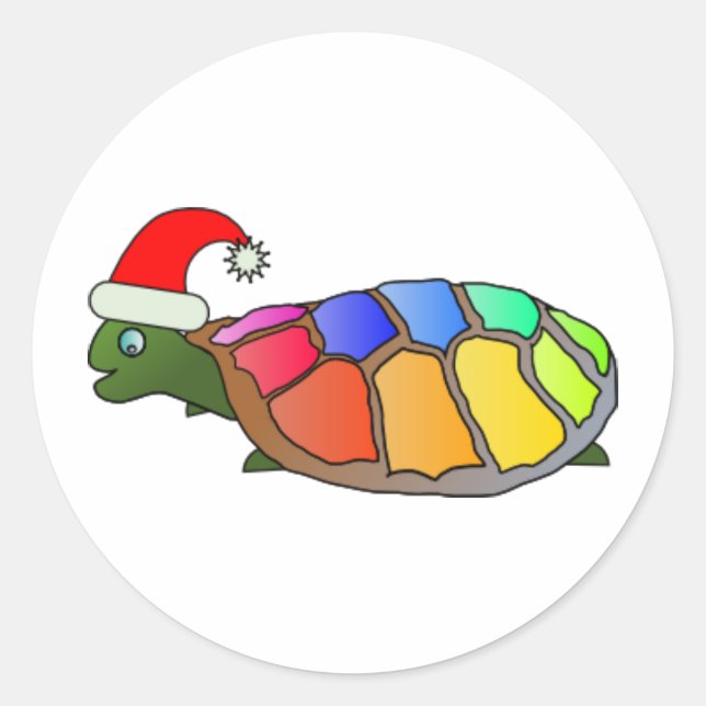 Sticker Rond tortue de xmas (Devant)