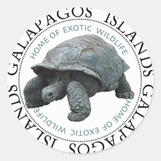 Sticker Rond Tortue des îles Galapagos