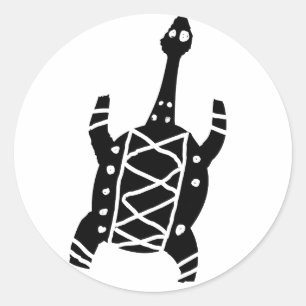 Sticker Rond Tortue, dessin australien (aborigène)