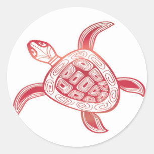 Sticker Rond Tortue d'Hawaï