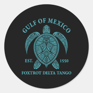 Sticker Rond Tortue Du Golfe Du Mexique Delta Tango Est 1550