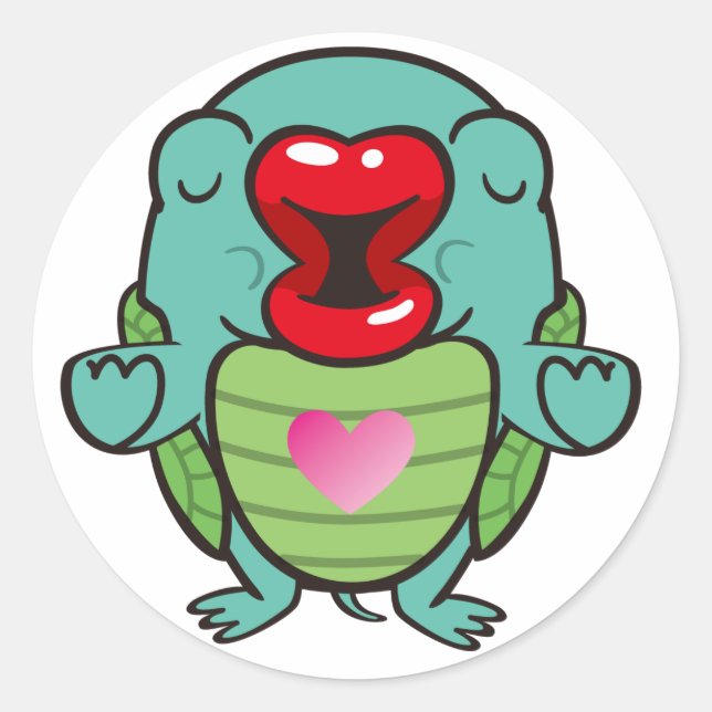 Sticker Rond tortue embrassante (Devant)