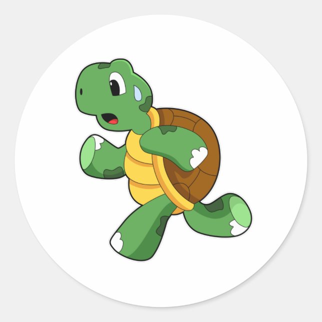 Sticker Rond Tortue en Jogger à Running (Devant)