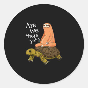 Sticker Rond Tortue mignonne et Sloth Retour à l'école cadeau d