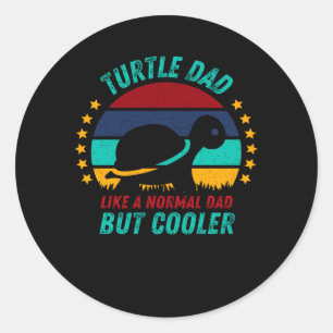 Sticker Rond Tortue papa - Cool Tortue père Cadeau