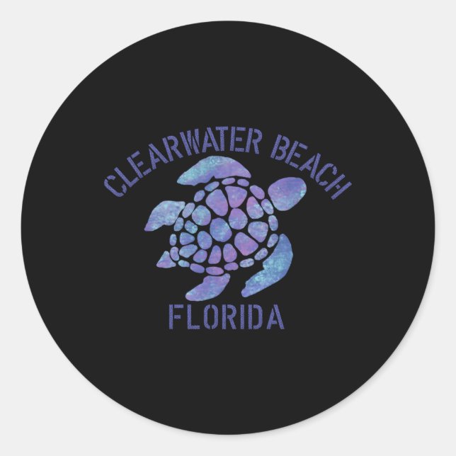 Sticker Rond Tortue tribale de Clearwater Beach Fl Beach (Devant)