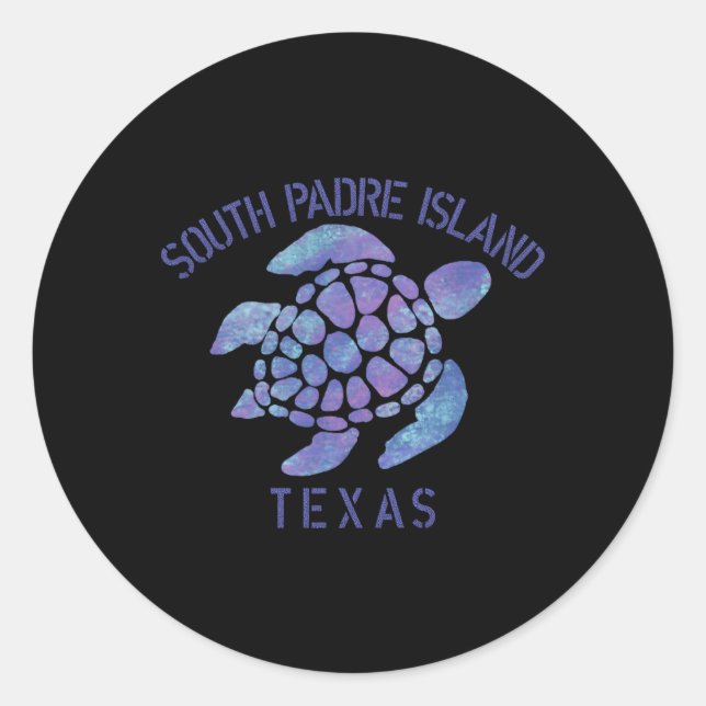 Sticker Rond Tortue tribale de South Padre Island Tx Beach (Devant)