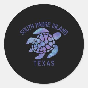 Sticker Rond Tortue tribale de South Padre Island Tx Beach