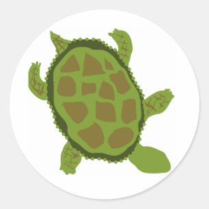 Sticker Rond Tortue verte