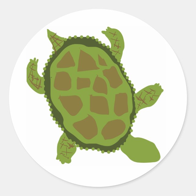 Sticker Rond Tortue verte (Devant)