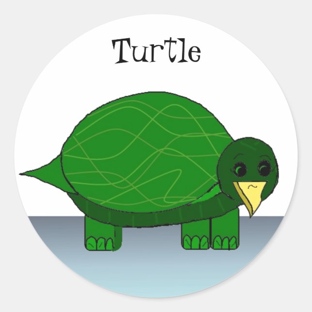 Sticker Rond Tortue verte (Devant)