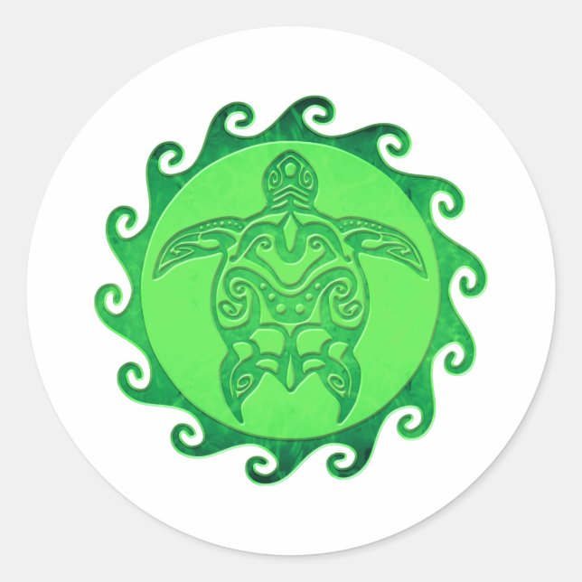 Sticker Rond Tortue verte (Devant)
