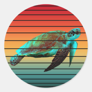 Sticker Rond tortue vintage