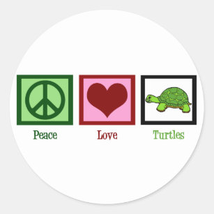 Sticker Rond Tortues de paix