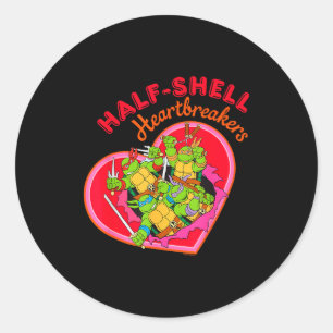 Sticker Rond Tortues Ninja Adolescentes Saint-Valentin Cœur Bri