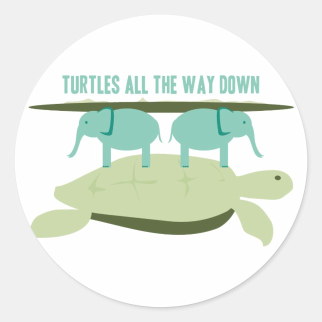 Sticker Rond Tortues tout le long du chemin (Devant)