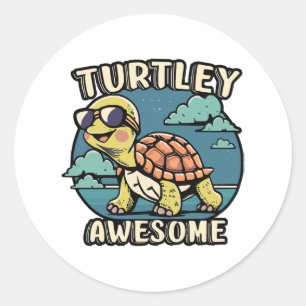 Sticker Rond Tortueusement génial