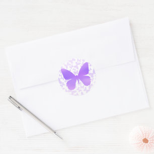 Sticker Rond Toss papillon (Lavande-Single)