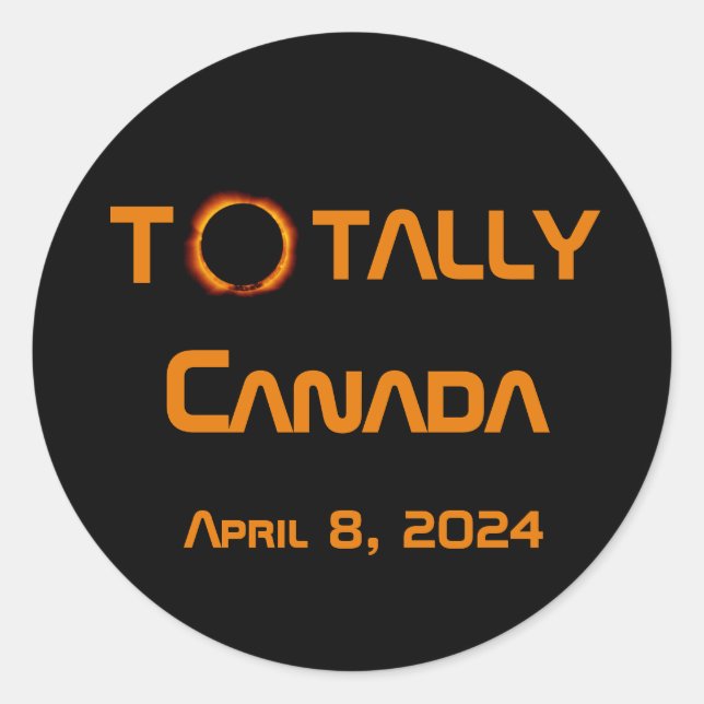 Sticker Rond Total Canada 2024 Éclipse solaire (Devant)
