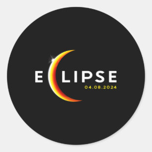 Sticker Rond Total Éclipse Solaire 04.08.24 8 avril 2024 Eclips