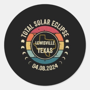 Sticker Rond Total Éclipse solaire 2024 04.08.24