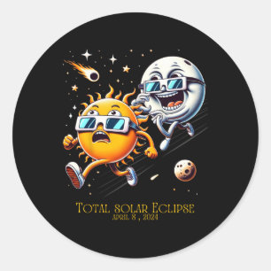 Sticker Rond Total Éclipse Solaire 8-4-2024 Soleil Fuite Eclips