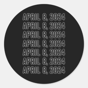 Sticker Rond Total Éclipse solaire 8 avril 2024 Totalité 1