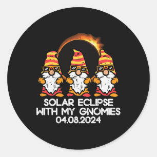 Sticker Rond Total Éclipse Solaire Avec Gnomies 04.08.2024 Homm