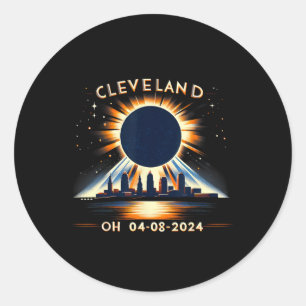 Sticker Rond Total Éclipse Solaire Oh Avril 08 2024 Cleveland S